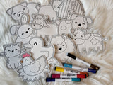 $5 Friday Farm Animal Coloring Doll 415