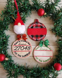 Zip Code Ornament with 0-9 Numbers