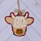 $5 Friday Highland Cow Macrame Ornament Duo