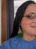 Christmas Tree Macrame Earring