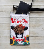 Not In The Mood Highland Cow Zip Bag