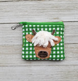 Not In The Mood Highland Cow Zip Bag