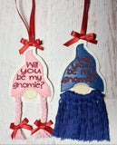 Will You Be My Gnomie Valentine Ornament