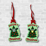 Meowy Christmas Ornament Duo