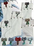 Reindeer Stocking Clip - A-Z (Whole Alphabet)