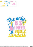 Only BS Booze Sandals Sketch