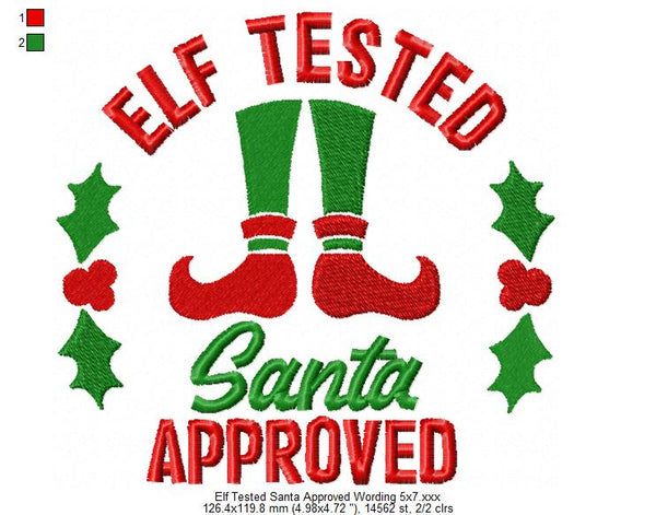 Elf Tested Elf Tested Santa Approved Wording – A-Z Blanks and Designs