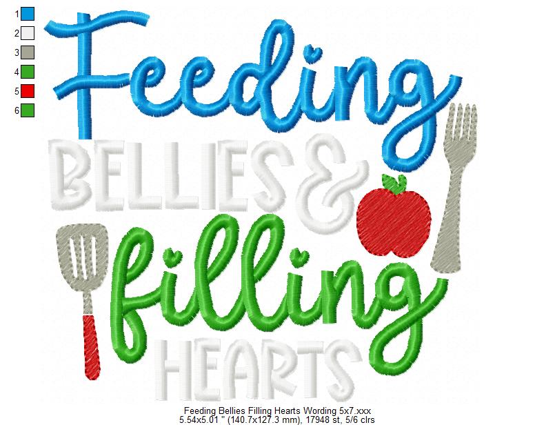 Feeding Time Lettering Feeding Bellies Wording - 4 Sizes – A-Z Blanks and Designs