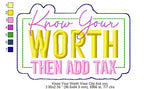 Know Your Worth Then Add Tax Visor Clip