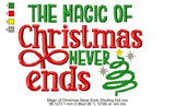 Magic of Christmas Never Ends Wording