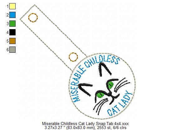 Miserable Childless Cat Lady Key Fob – A-Z Blanks and Designs
