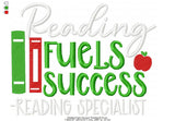 Reading Fuels Success Wording 4 Sizes