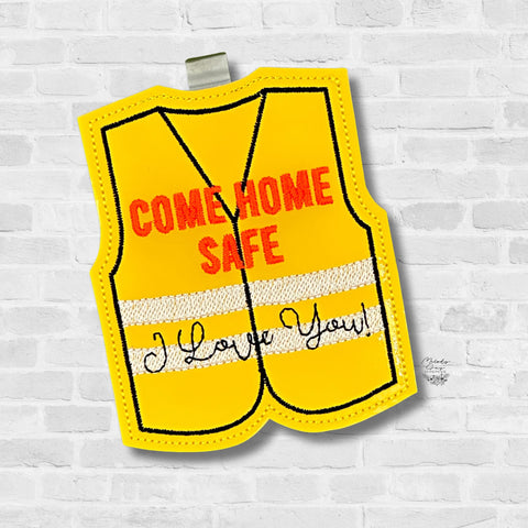 Safety Vest Come Home Safe I/We Love You Visor Clip