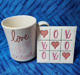 Hearts XOXO Mug Rug
