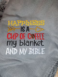 Happiness is Coffee Blanket Bible