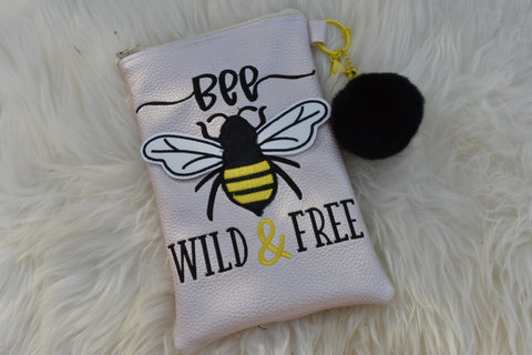 Bee Wild & Free Zip Bag