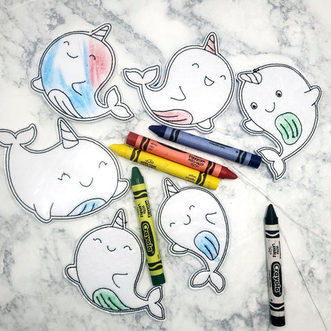 Narwhal Flat Coloring Doll BUNDLE