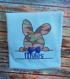 Camo Bunny Head with Banner for Name