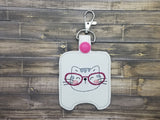 Cat with Glasses Sanitizer Holder