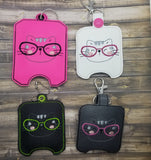 Cat with Glasses Sanitizer Holder