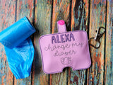 Alexa Change My Diaper Poop Bag Holder - Horizontal