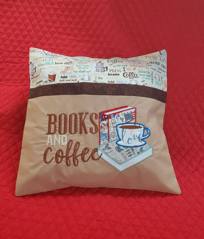 Books and Coffee Reading Pillow