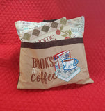 Books and Coffee Reading Pillow