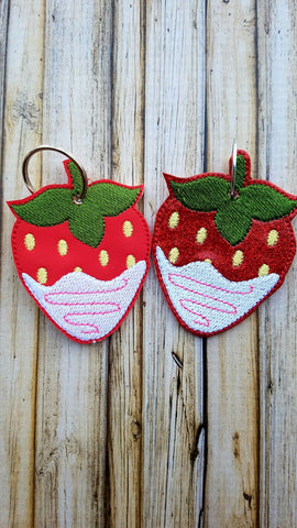 Chocolate Covered Strawberry Key Fob - 2 Styles