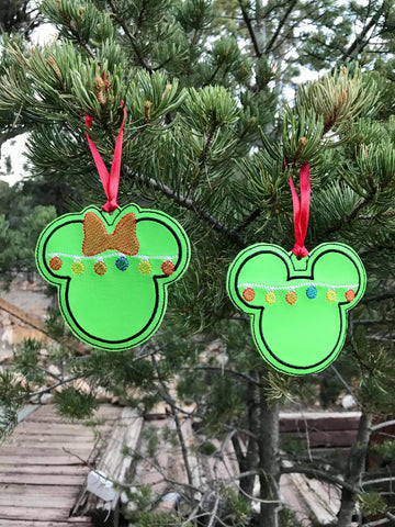 Lights Boy and Girl Mouse Ornament