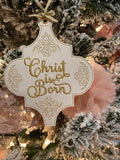 Christ is Born Ornament Gold