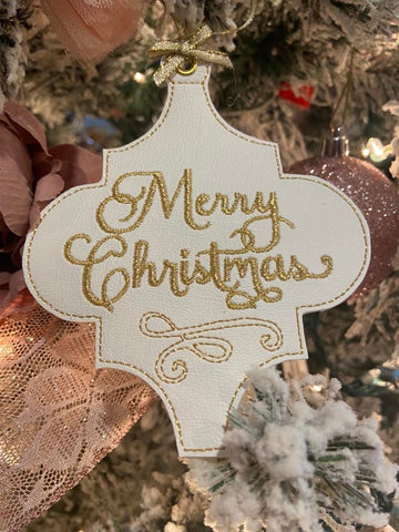 Merry Christmas Ornament Gold