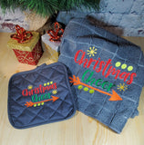 Christmas Cheer Wording 6 Sizes + 1 Applique Backing