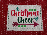 Christmas Cheer Wording 6 Sizes + 1 Applique Backing