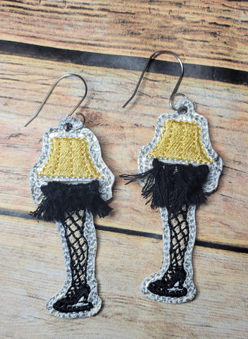 Christmas Lamp Macrame Ornament and Earring Duo