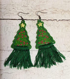 Christmas Tree Macrame Earring