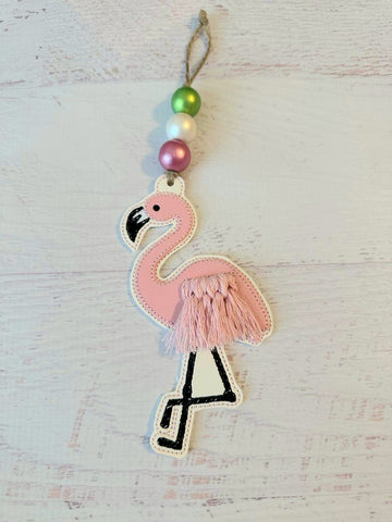 Flamingo Macrame Ornament