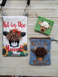 Not In The Mood Highland Cow Zip Bag