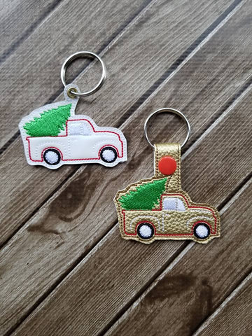 Vintage Truck with Tree Key Fob - 2 Styles