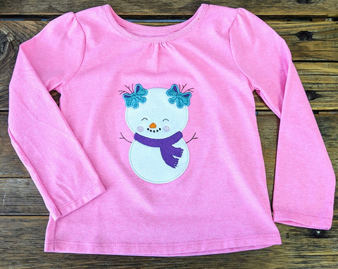 Pigtail Girl Snowman - 3 Sizes