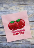 I Love You From My Head To-Ma-Toes Valentine Applique - 3 Sizes