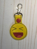 Excited Smiley Face Key Fob - 2 Styles