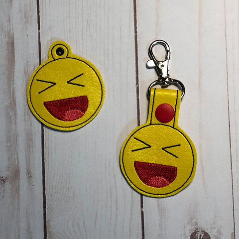 Excited Smiley Face Key Fob - 2 Styles