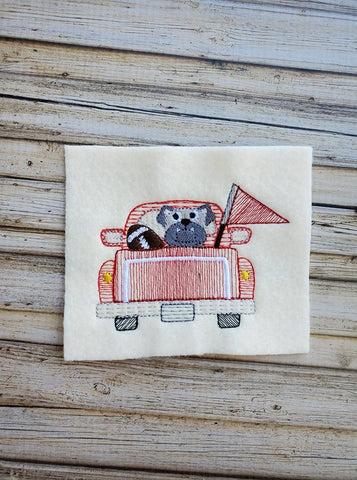 College Bulldog Truck Sketch