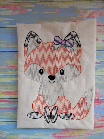 Woodland Animal Fox Sketch - GIRL - 3 Sizes
