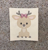 Woodland Animal Deer Sketch - GIRL - 3 Sizes