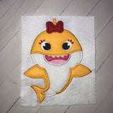Baby Girl Shark Applique - ONLY - 3 Sizes