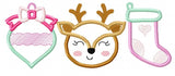 Ornament, Deer, Stocking Applique Trio