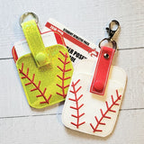 Credit Card Holder Fob - Baseball/Softball