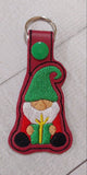 Christmas Gnome with Present Key Fob