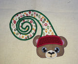 Christmas Bear with Sock Stocking Hat Applique - 5 Sizes
